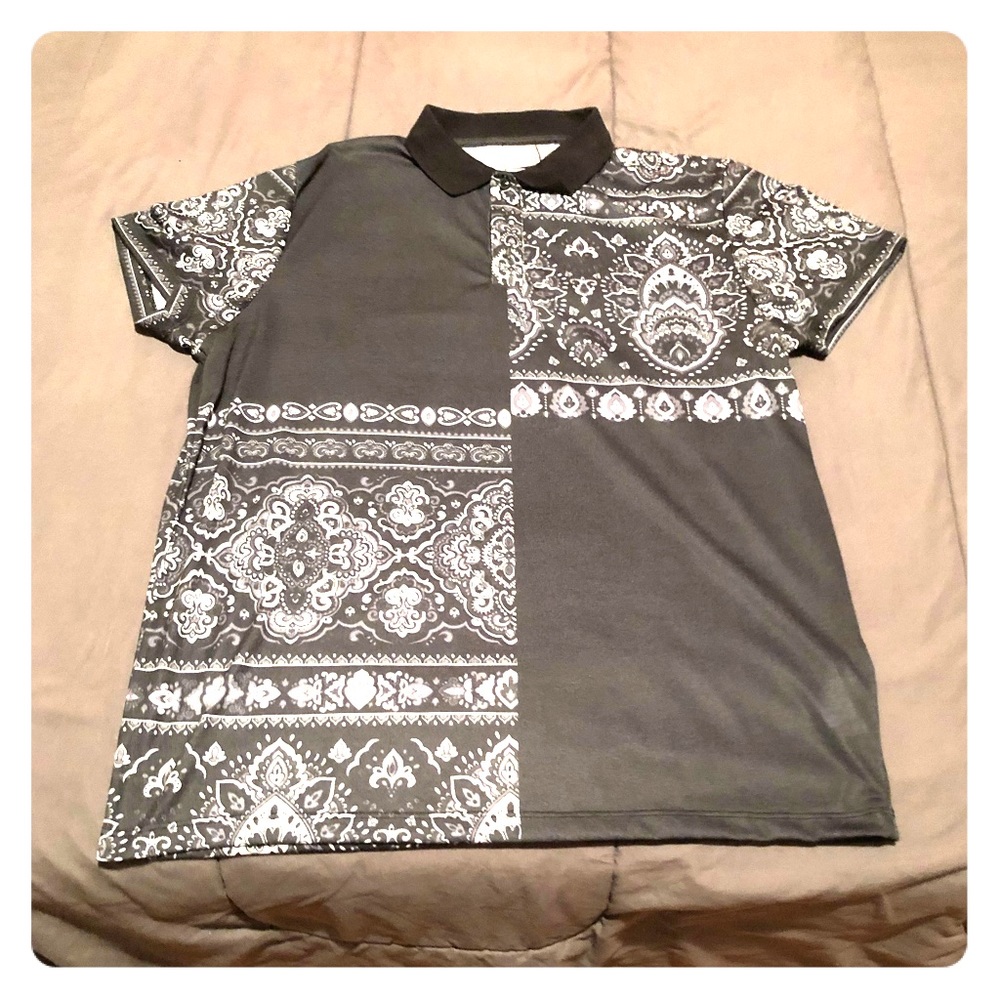 NEW NEVER WORN Mens 3 Button Polo shirt (black)